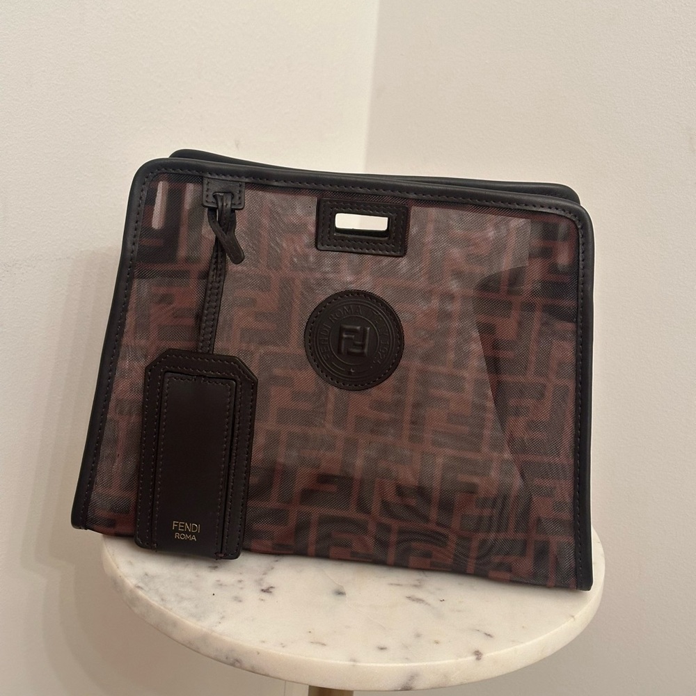 Fendi Peekaboo Defender Black and Brown Bag